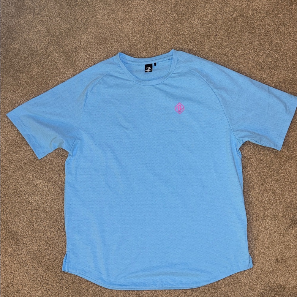 EUC Baseball Lifestyle 101 Boys YL Pro Series Performance Blue Tee with Pink